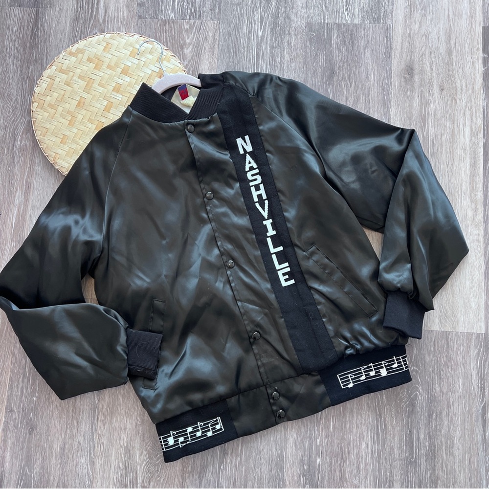 Vintage 80’s Nashville Tennessee satin bomber‎ jacket - Picture 2 of 12